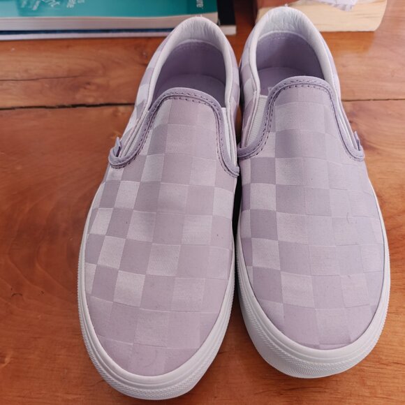 Vans Lavender Checkered Slip-On Sneakers - Picture 4 of 5